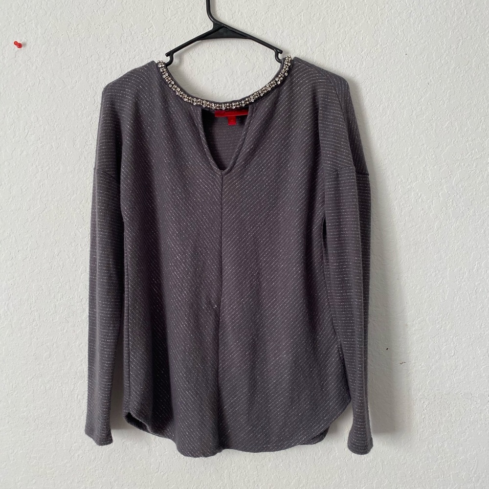Gray color Jennifer Lopez long sleeve top blouse